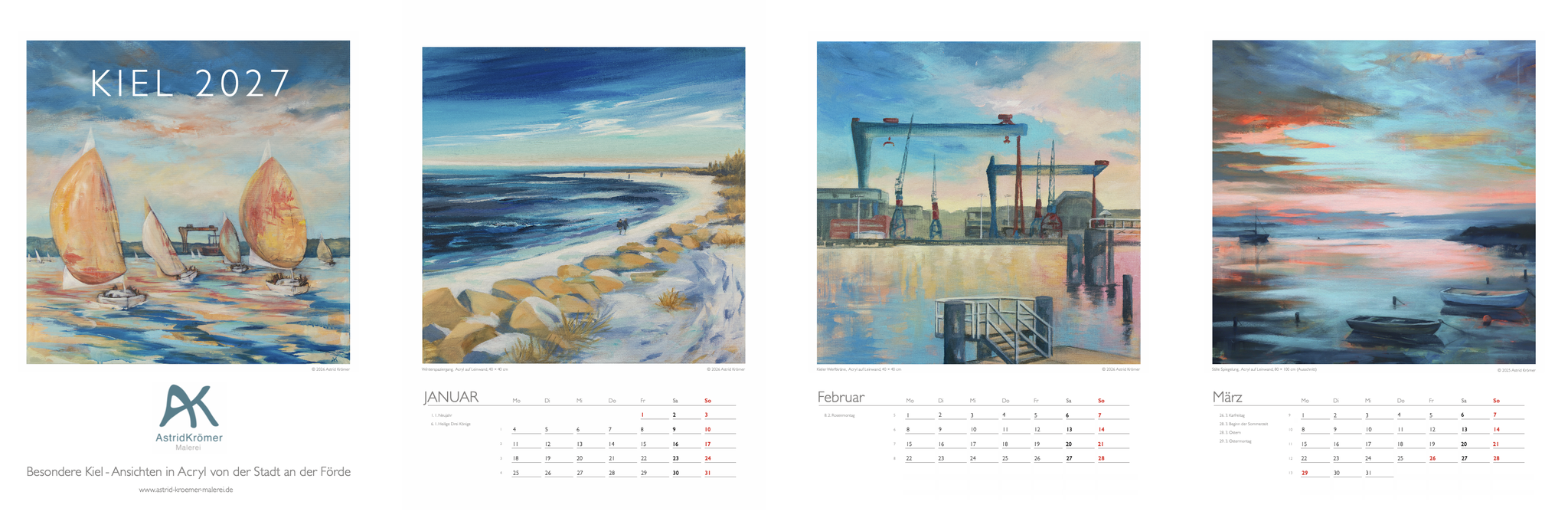 Kiel-Kalender 2027, www.astrid-kroemer-malerei.de