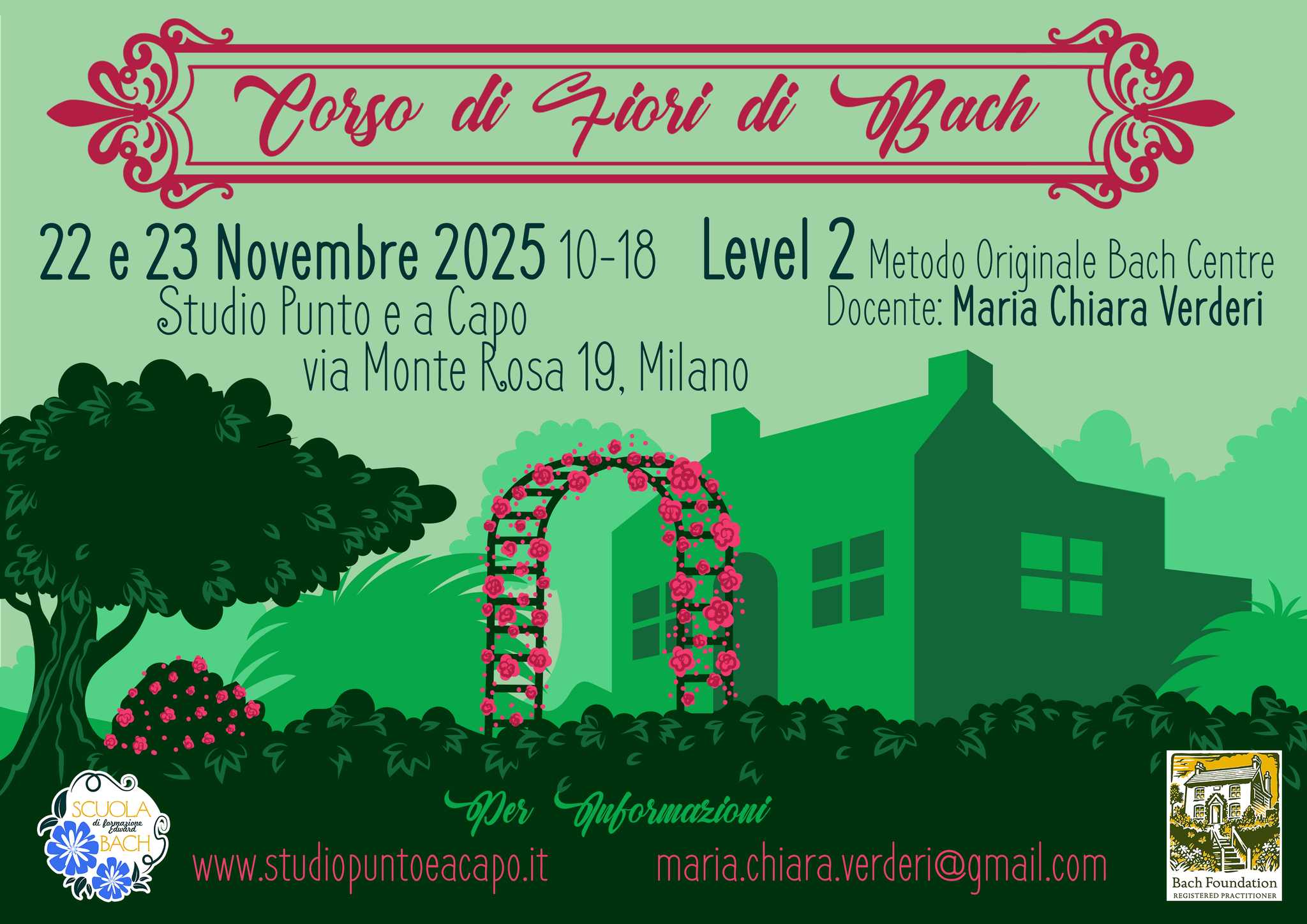 Milano, in presenza, via Monte Rosa, 22 e 23 Novembre 2025, Corso di Secondo Livello Fiori di Bach