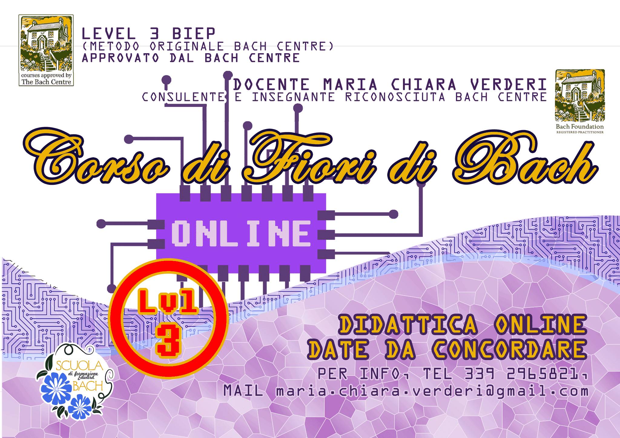 Milano, ONLINE, fine iscrizioni 22 Gennaio, Primo incontro su Zoom 4 Febbraio 2026, Corso di Terzo Livello Fiori di Bach