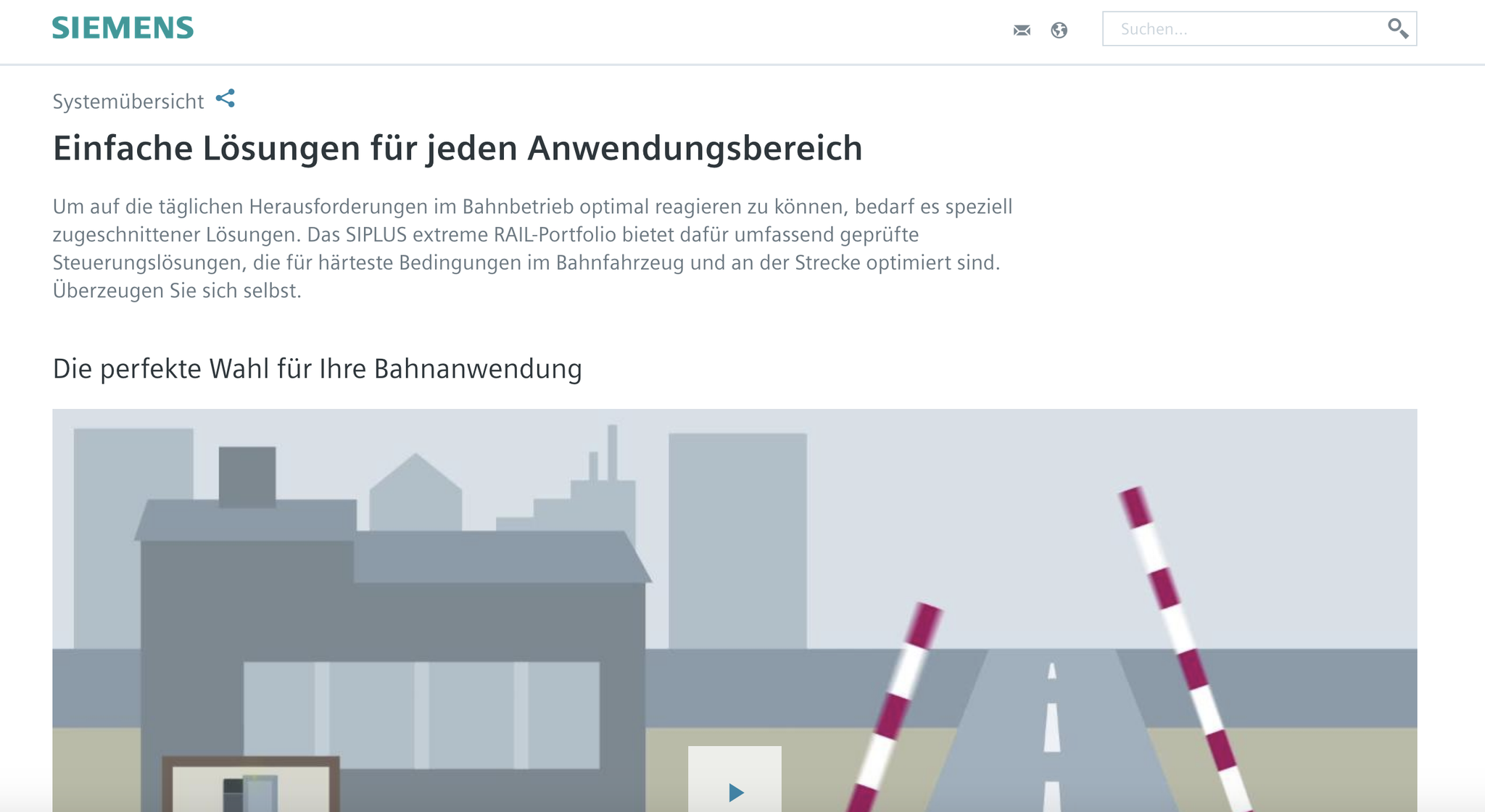 SIEMENS SIPLUS extreme RAIL Website