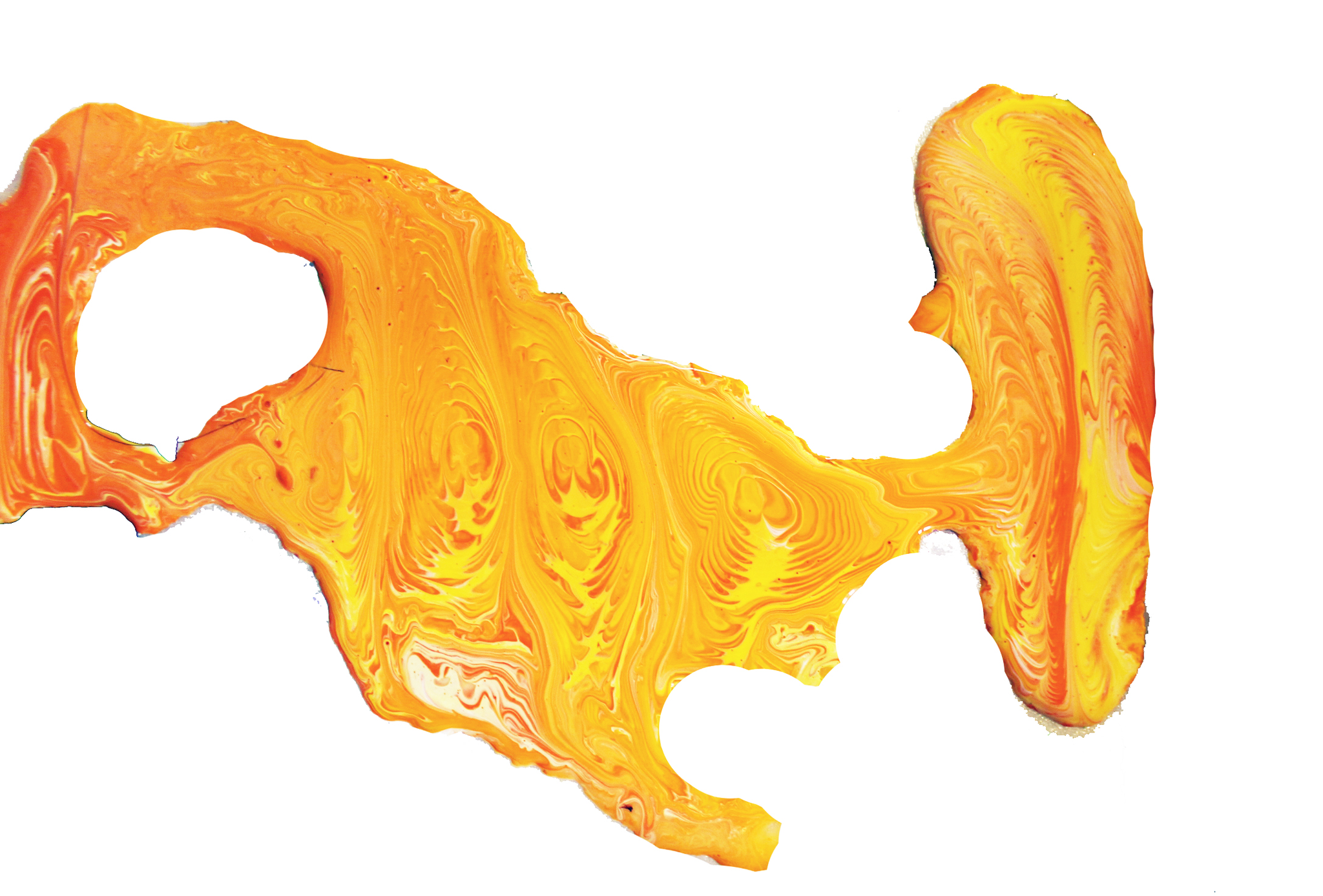 © Jasmin Schön; fluid painting; yellow orange