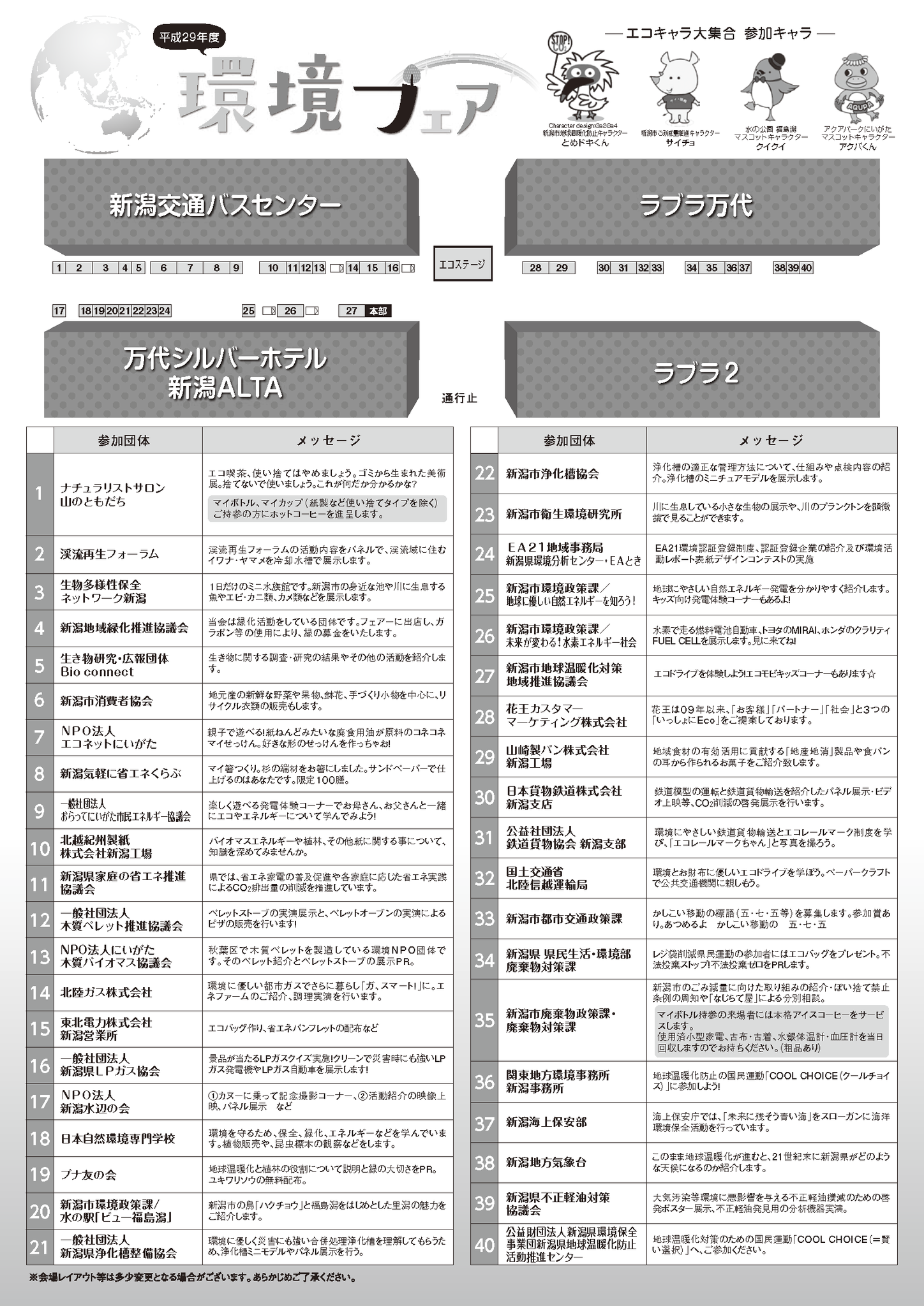 新潟市環境フェアチラシ（裏面）