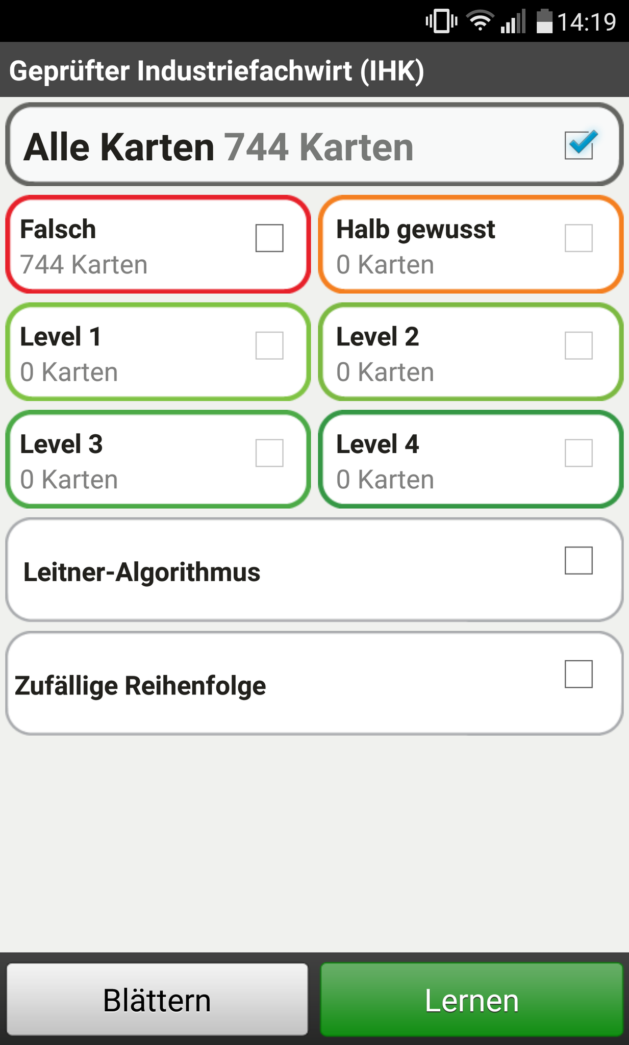 Lernübersicht (app und online) => die Zugangsdaten erhalten Sie per email