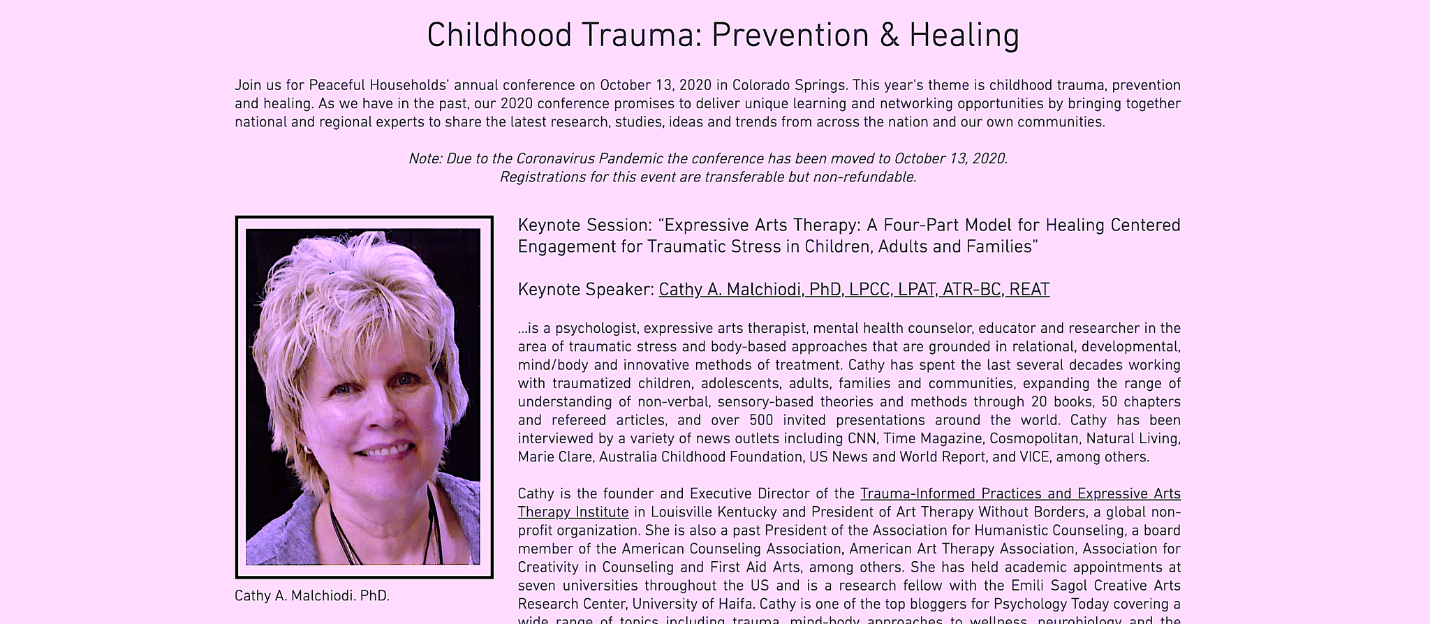 Cathy Malchiodi Workshop And Keynote Schedule Cathy Malchiodi Phd Vick art therapy and the brain cathy a. cathy malchiodi workshop and keynote