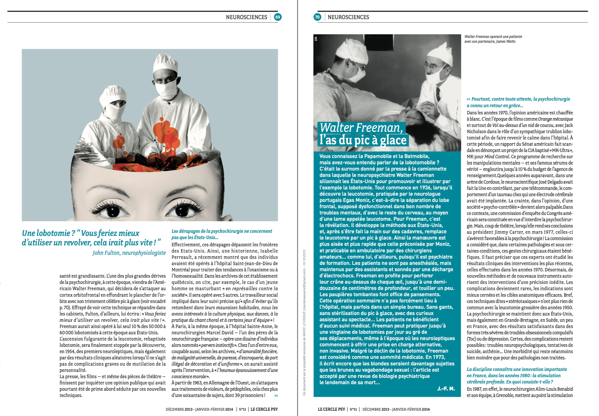 Cercle Psy - La psychochirurgie : entre promesse et repentir - 02/02/14   (2-3)