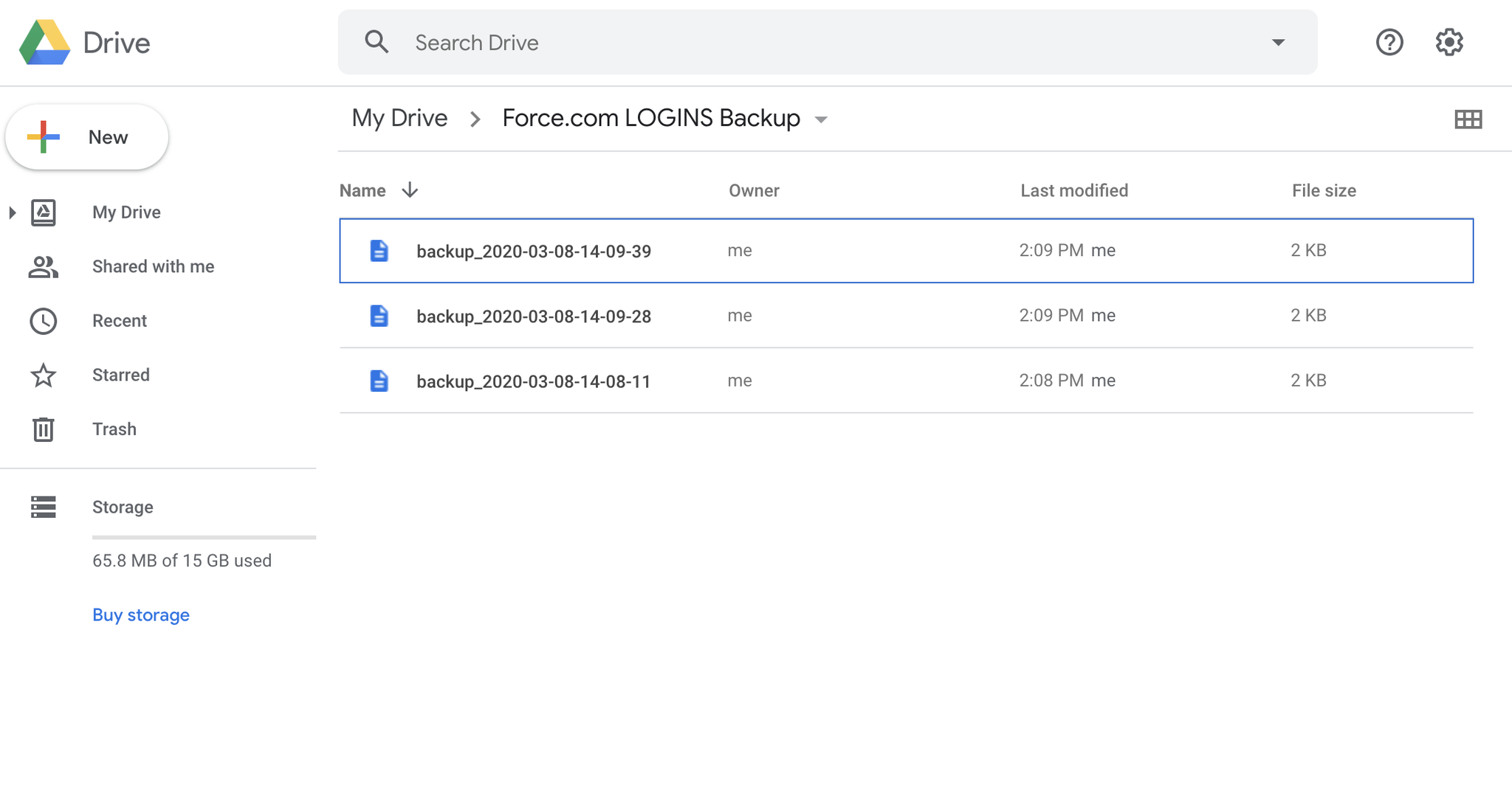 Backup is stored on your google drive.