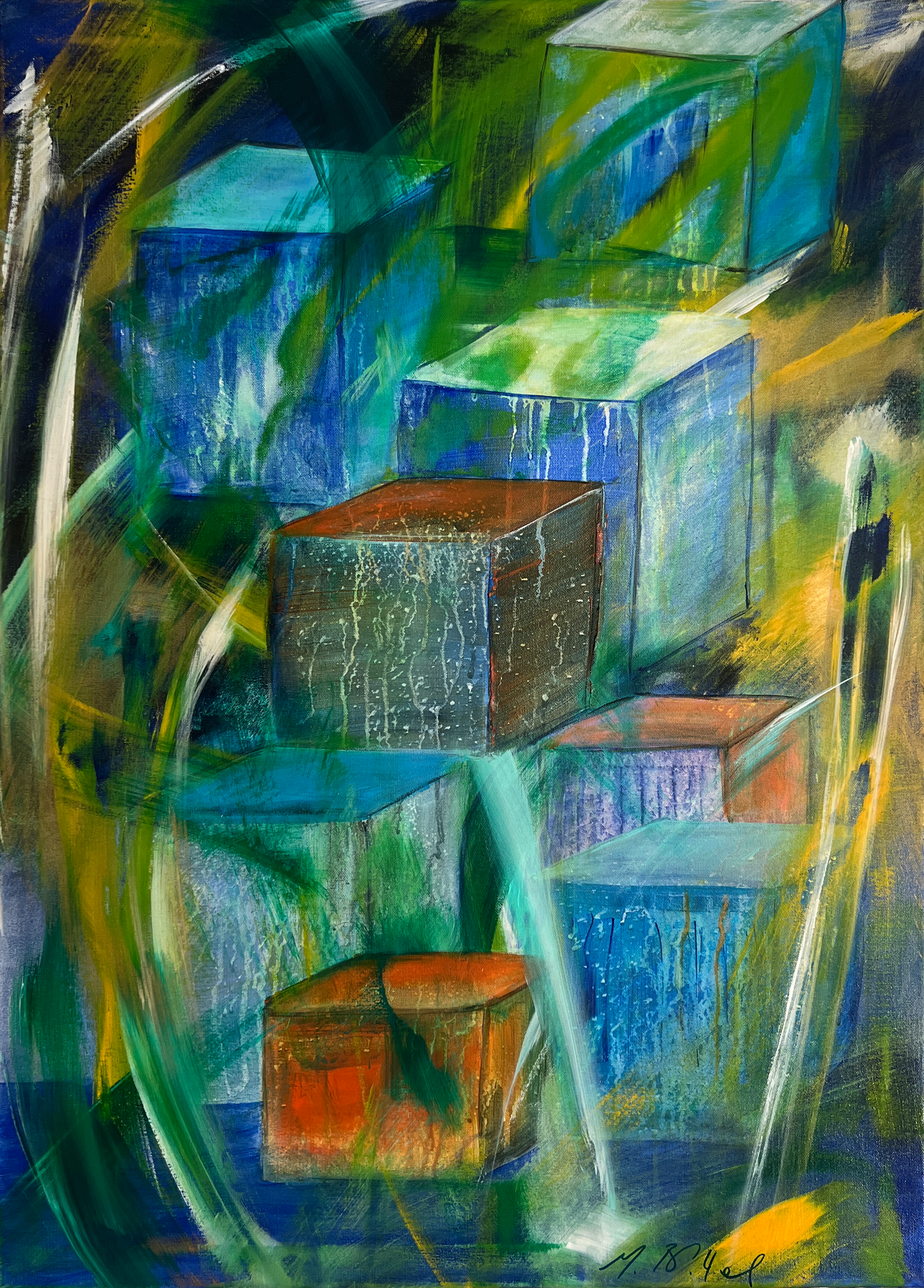 Kubus / 70x100cm / 2024 / Acryl-Leinwand 