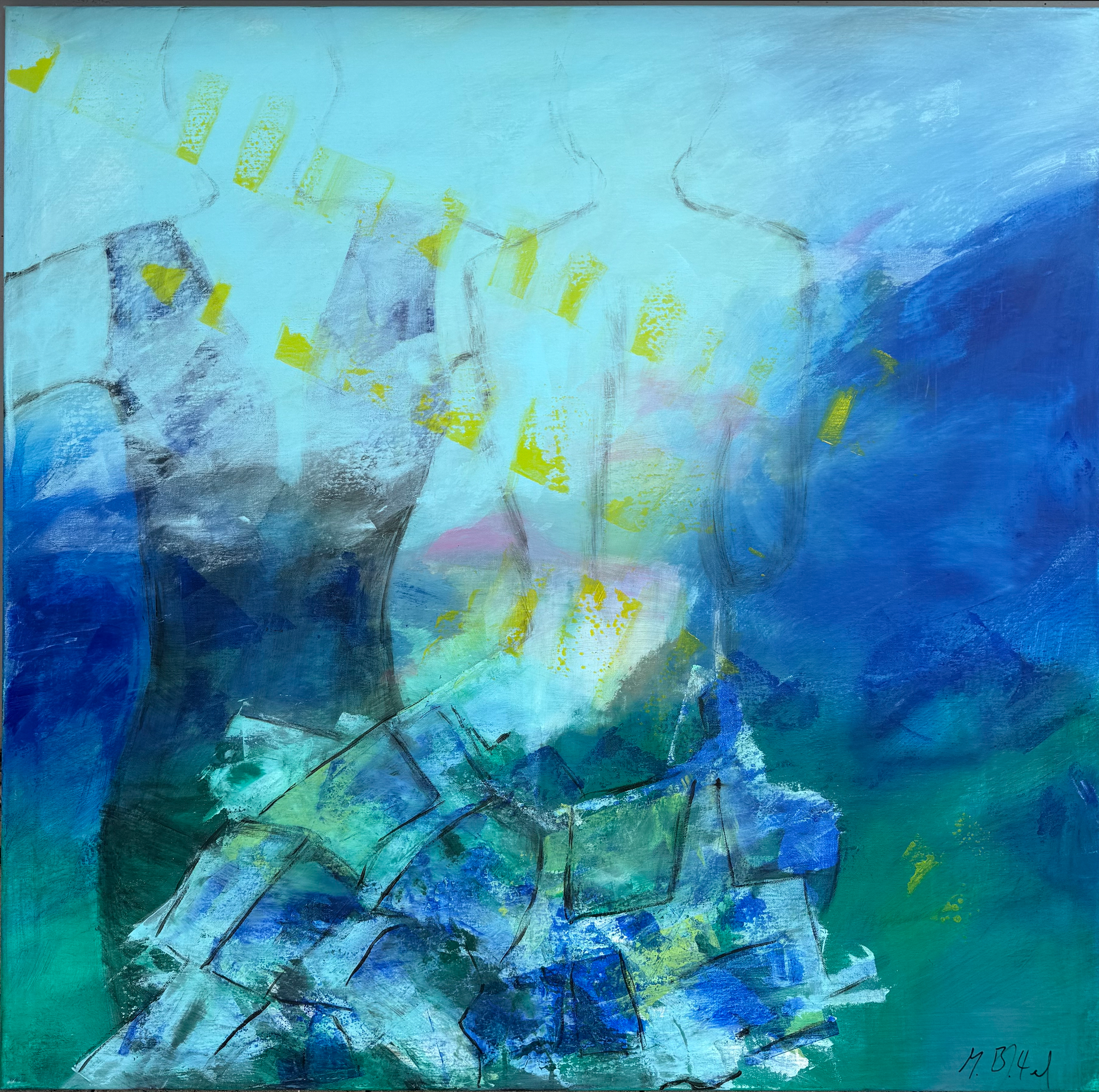 Tanz / 100x100cm / 2023 / Acryl-Leinwand