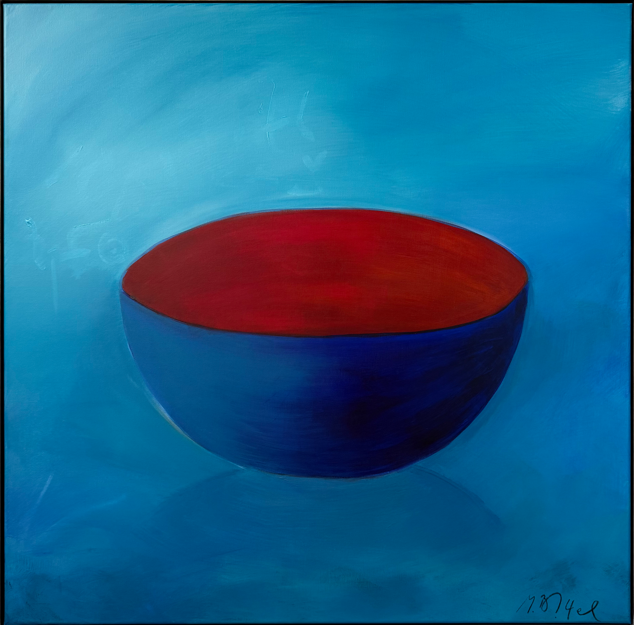 Schale 1 / 100x100cm / 2024 / Acryl-Leinwand 