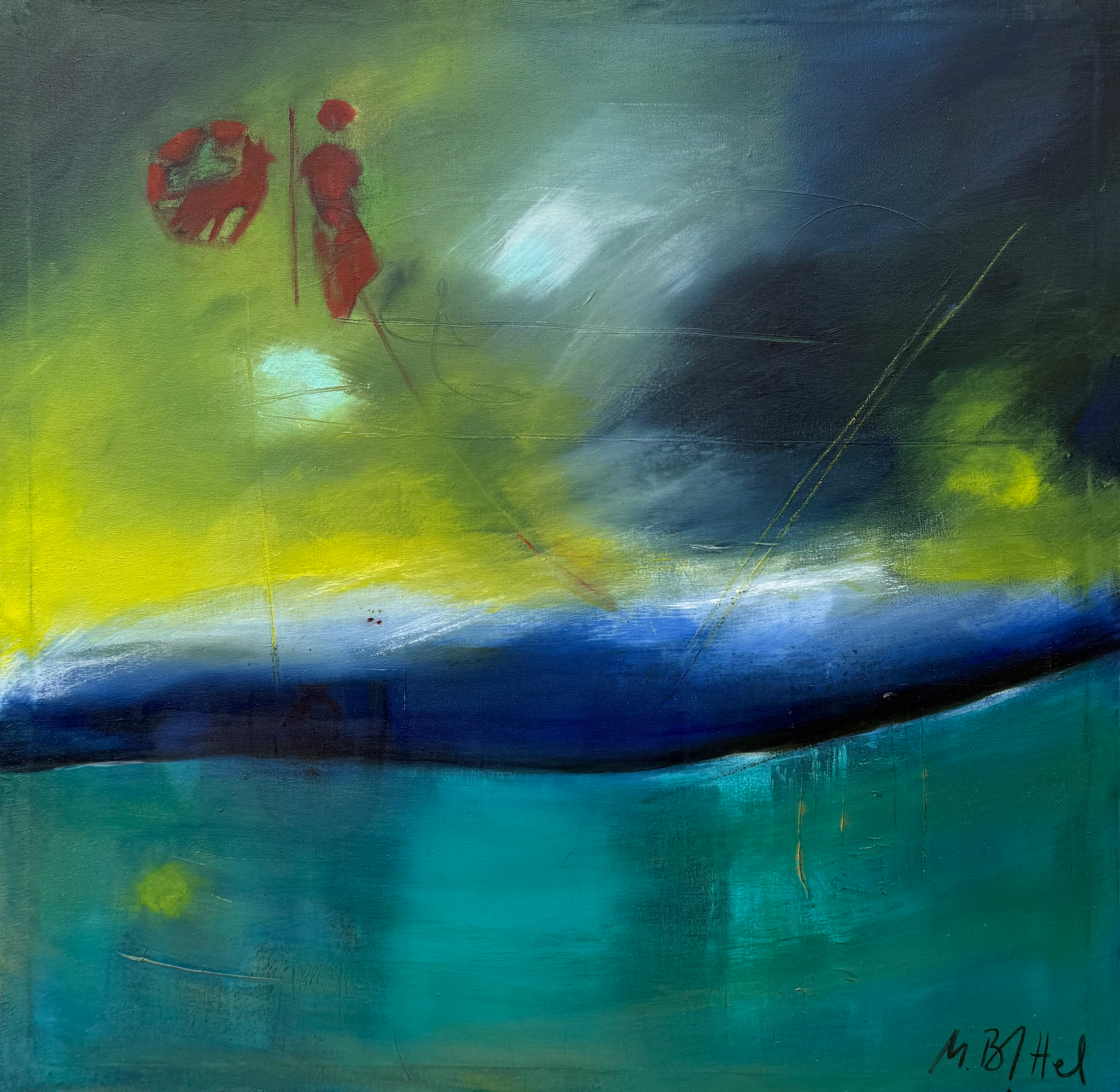 Die Wolfsfrau / 100x100cm / 2024 / Acryl-Leinwand