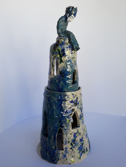 Lighthouse Keeper, zweiteilige Keramik H 42 cm Ø 17 cm