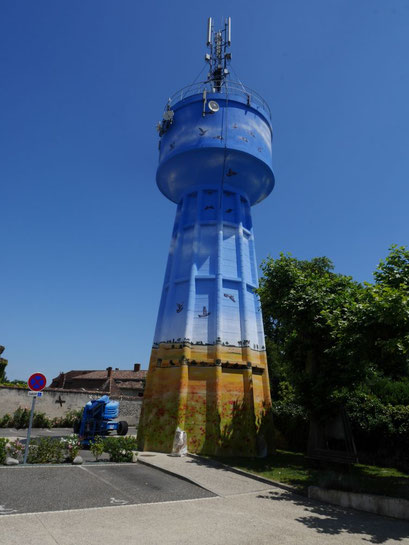 fresque sur château d'eau de Bouglon commandé par syndicat des eaux- Thibaud Coron