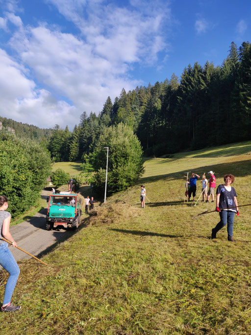 Bei strahlendem Sonnenschein im Burgbach