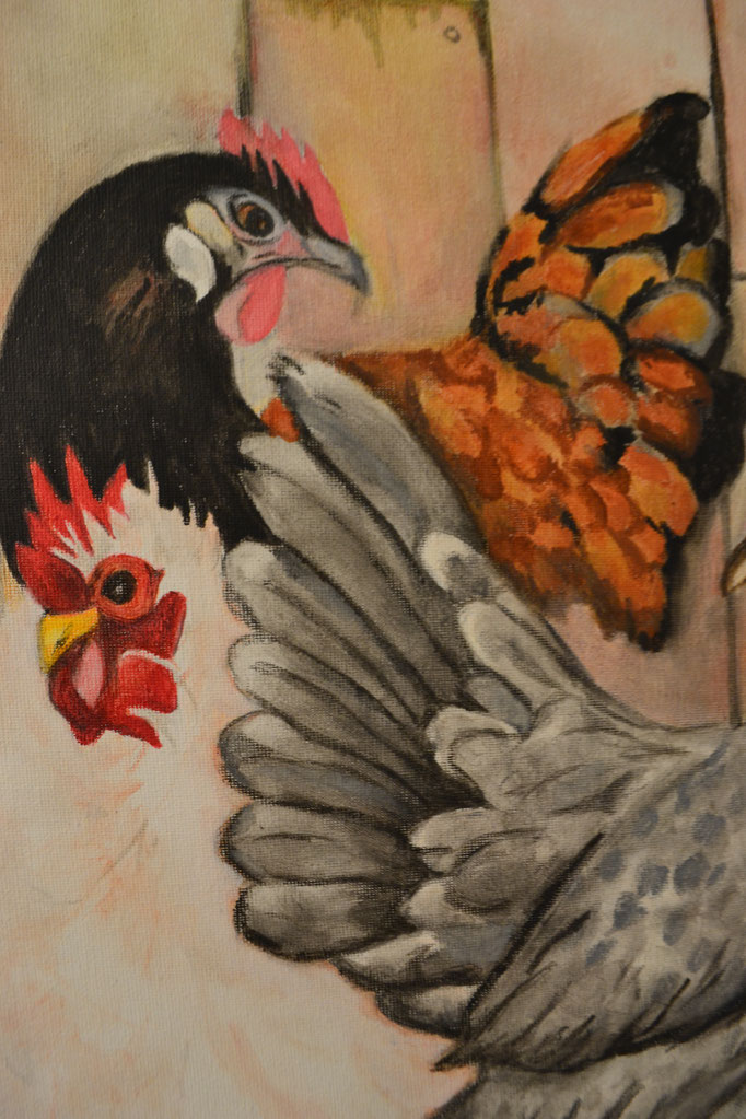 Hühnerei, Leinwand auf Keilrahmen, 50 cm x 1,00 m