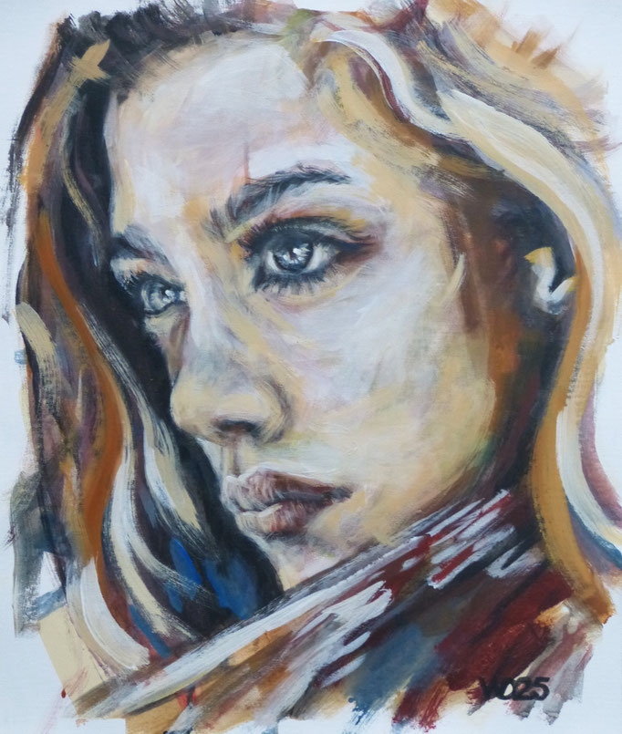 Die nachdenkliche - 46 x 55 cm   Acrylfarbe auf Leinwand  100.00 €
