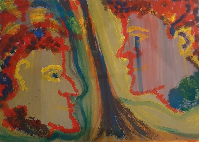 Bild 4: Gegenüber, A 3,  Acryl