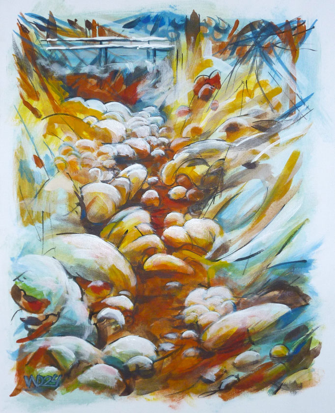 Steinbach 2 - 44 x 54 cm   Acrylfarbe auf Leinwand  70.00 €