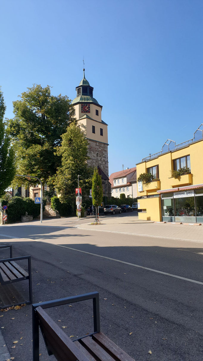 Plüderhausen Hauptstrasse mit ev. Kirche