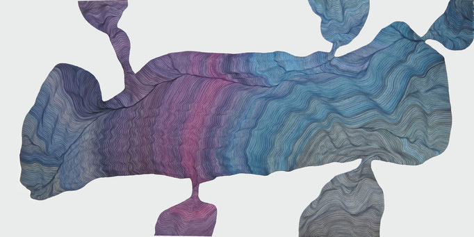 ∆\°°x II, 2019, drawing ink on paper, 70 x 142 cm