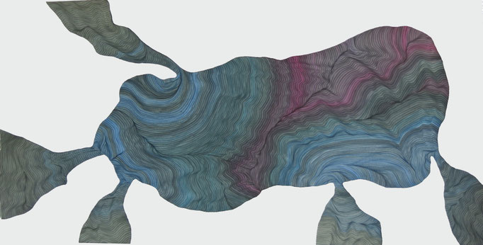 ∆\°°x I, 2019, drawing ink on paper, 70 x 142 cm