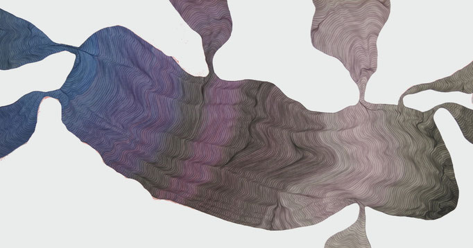 ∆\°°x III, 2019, drawing ink on paper, 70 x  142 cm