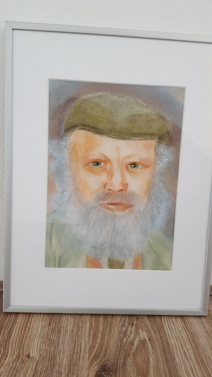 Portret van mijn vader,pastelkrijt, privé-collectie.