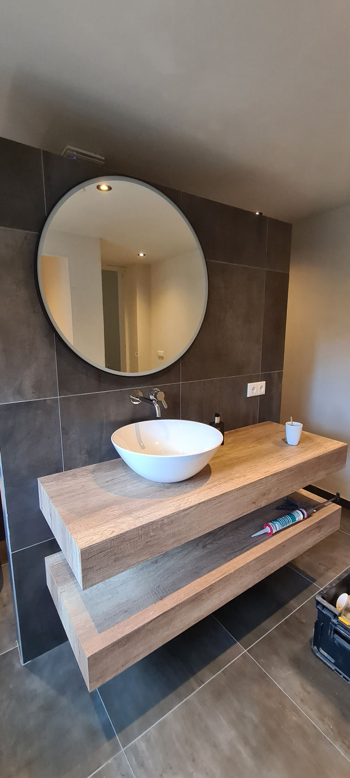 BTK Tegelzetters Venlo - eindresultaat nieuw te realiseren badkamer te Simpelveld