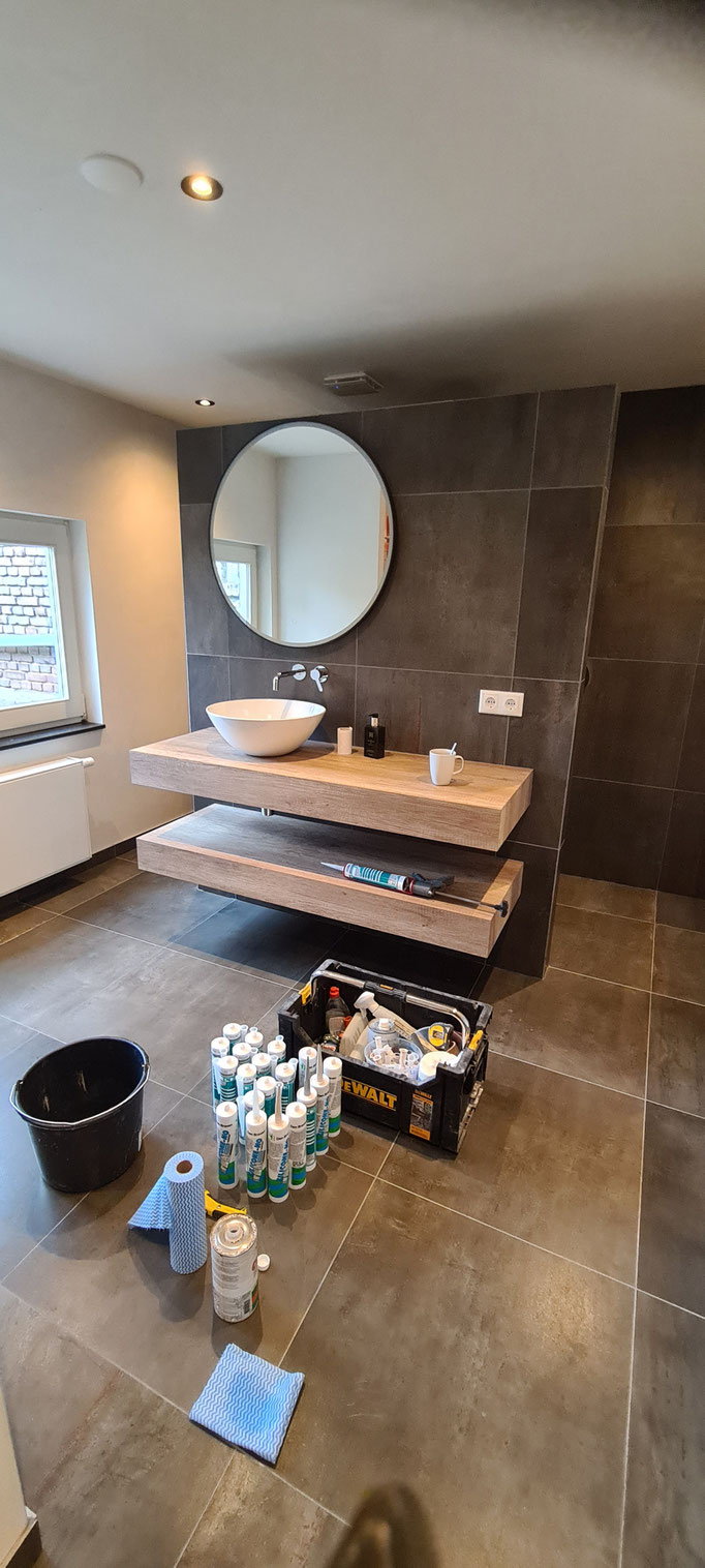 BTK Tegelzetters Venlo - eindresultaat nieuw te realiseren badkamer te Simpelveld