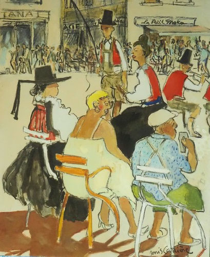 61-Narbonne, jumelage, technique mixte (fusain, pastel, huile) sur bois médium, format 50 cm x 61 cm, prix : 650 €