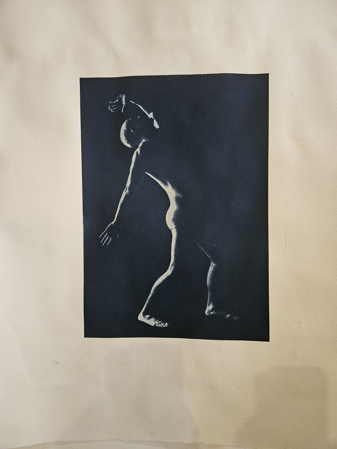 Alive No.5 - Cyanotype, watercolour paper