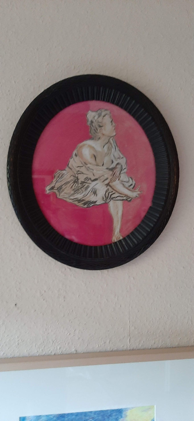 Bild 30, nach Watteau, oval, Pastell