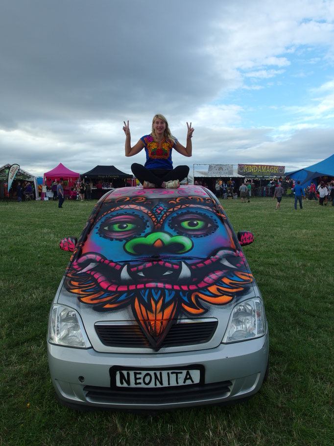 Tibetan Lion Car, Lindisfarne Festival, Lindisfarne, 2018 Shout out to Sandy (Thank You)