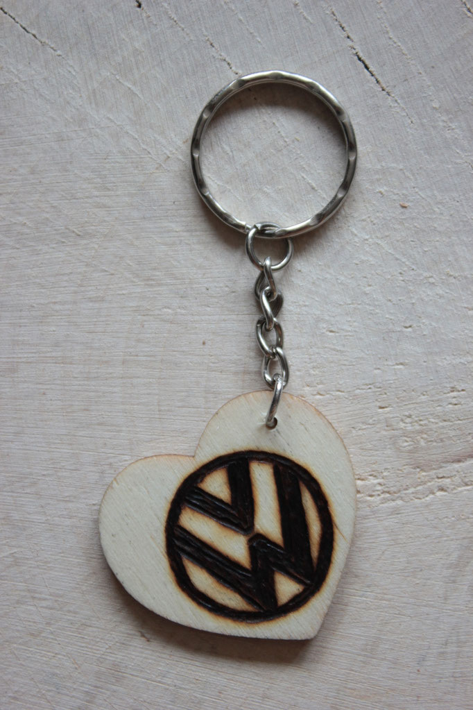 Schlüsselanhänger Herz 4cm + Schlüsselringkette