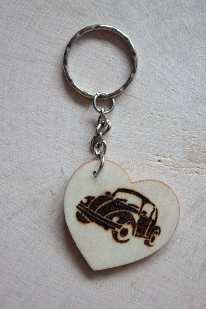 Schlüsselanhänger Herz 4cm + Schlüsselringkette