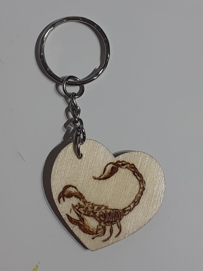 Schlüsselanhänger Herz 4cm + Schlüsselringkette