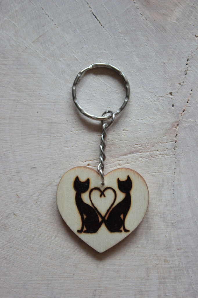 Schlüsselanhänger Herz 4cm + Schlüsselringkette