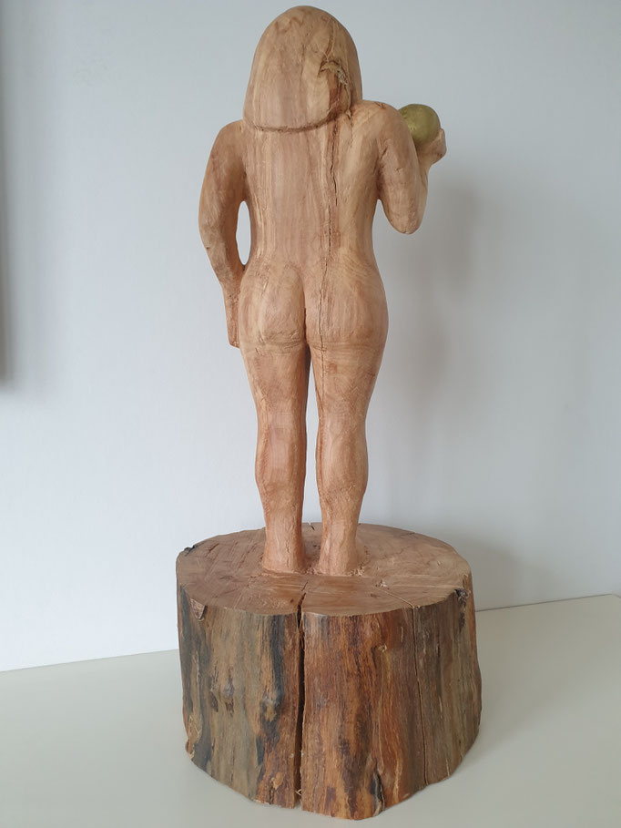 Idun, gestockter Apfelbaum gewachst, teilvergoldet, 54 cm