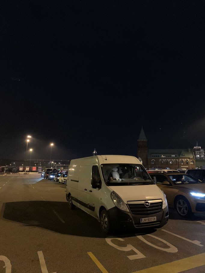 Ankunft in Trelleborg, Abfahrt der Fähre um 23:00