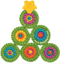 Cómo hacer un arbol de Navidad con círculos tejidos a crochet