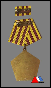 Ruckseite GLATT Kampforden"Fur Verdienste am Volk" Band in unterschiedliche Farbtonwerten !!! diese Ausführung 1966-1973 Gold (900).