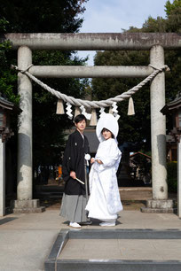 白無垢での神社挙式