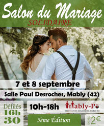 Salon du mariage solidaire en roannais 07 et 08 Septembre 2024