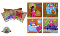 Spielbuch Puppenhaus  Teddyhaus Filzhaus Quiet book Activity book Reisespielzeug