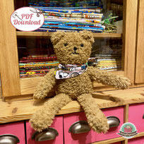 Schlenkerfigur nähen, Schlenkerbär, Schlenkerteddy, Schablone, kostenlos, Freebook, Freebie