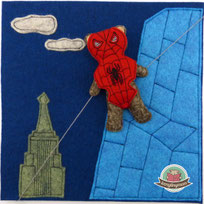 Quiet book Teddy Spielbuch nähen Spiderbär