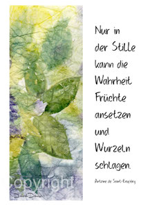 christliche Karten Blätter auf Masapapier, Stille Wahrheit