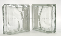 Seves Glassblock  Kurvenendstein Clear 1919/8 Double End Wave Glasbaustein Glasstein Glass Blocks Wolke Abschlussstein Glasbausteinwand Solaris