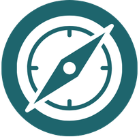 Icon mit Kompass