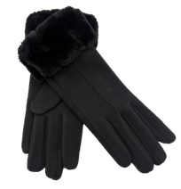 9922 Damenhandschuh mit Kunstfellbesatz