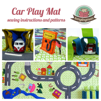 Car play mat, Street mat, Activity mat Road mat sewing instructions tutorial pattern